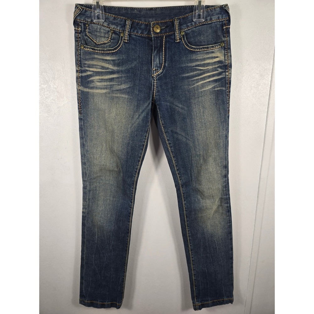 ReRock for Express Jeans‎ Women's Dark Wash Stretch Y2K Embroidered Pockets